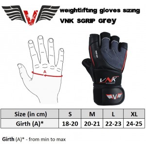 VNK SGRIP Gym Gloves Grey size L